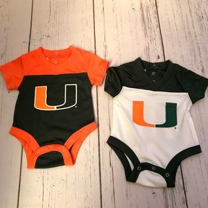 2 University of Miami onesies